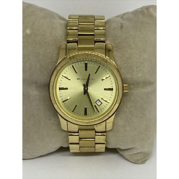 Michael Kors MK5160 Women's Gold Stainless Steel Analog Dial Quartz Watch EY888 - Picture 1 of 12
